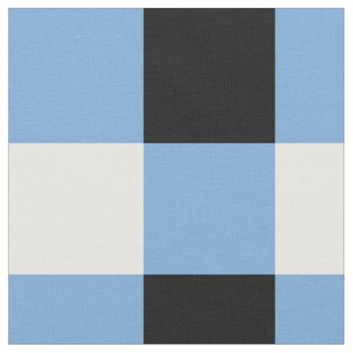 Blue black and white checkerboard pattern fabric