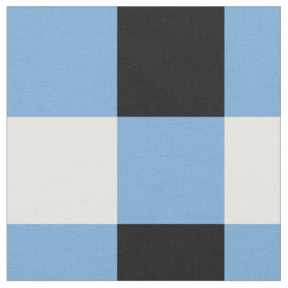 Blue, black and white checkerboard pattern fabric