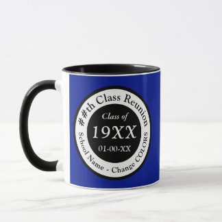 Blue, Black and White, Class Reunion Mugs