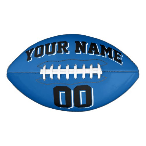 BLUE BLACK AND WHITE Custom Football