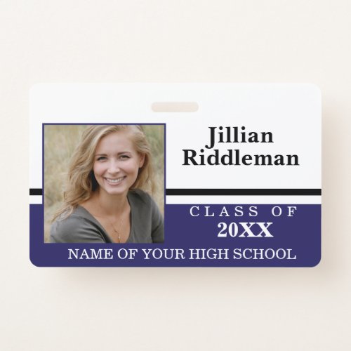 Blue Black and White Photo Event  Badge