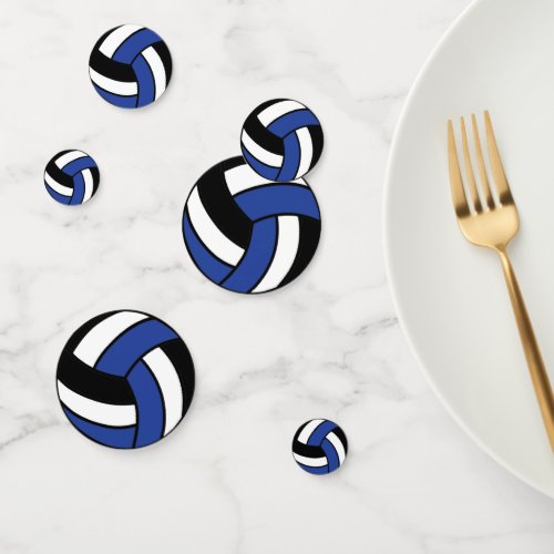 Blue Black and White Volleyball Confetti