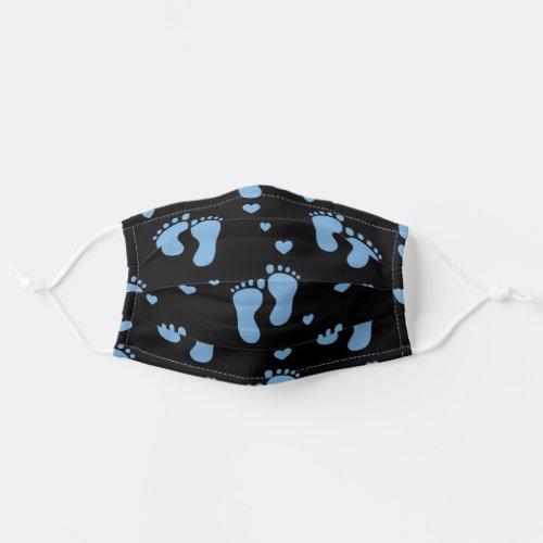 Blue  Black Baby Feet Face Mask