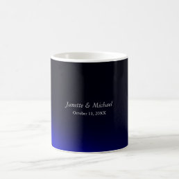 Blue Black Background Love Wedding Names Coffee Mug