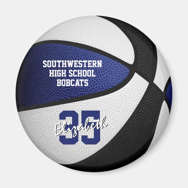 blue black basketball team colors magnet (Front)