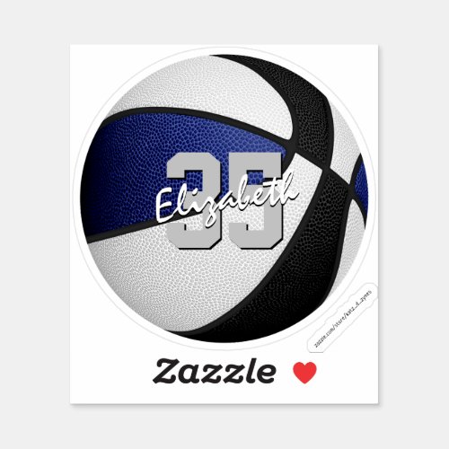 blue black basketball team colors player name sticker