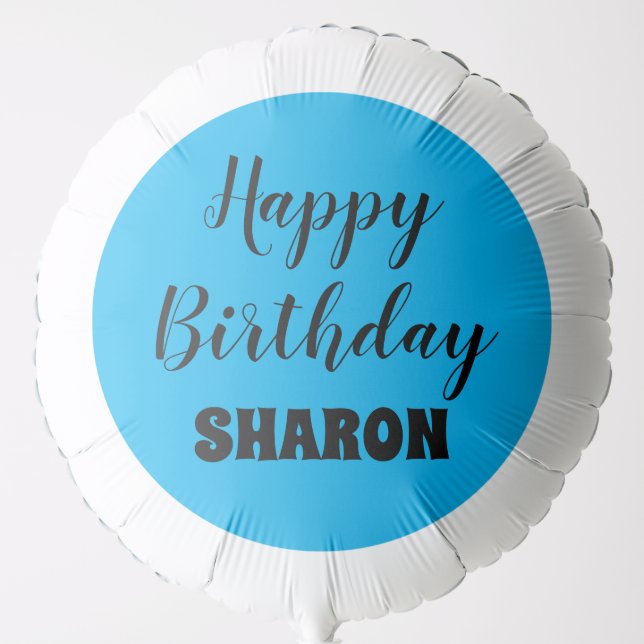 Blue & Black Birthday Balloon (Front)