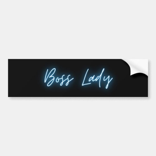 BlueBlack Boss Lady Bumper Sticker