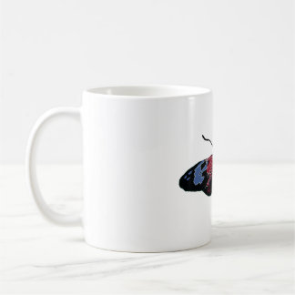 Blue Black Brown Butterfly Art Coffee Mug