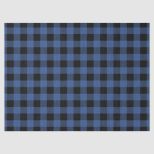 Blue Black Buffalo Plaid  Gingham Lumberjack Tissue Paper