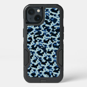 Blue Black Camo Pattern iPhone 13 Case