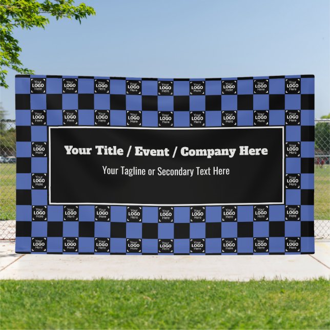 Blue & Black Check - Corporate Event / Trade Show  Banner (Outside)