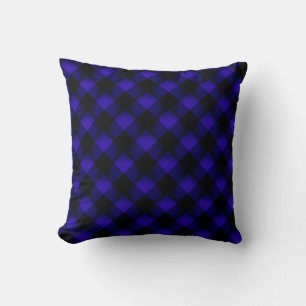 Blue Black Check Throw Pillow Vintage