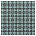 Blue Black Checker Argyle Pattern Fabric
