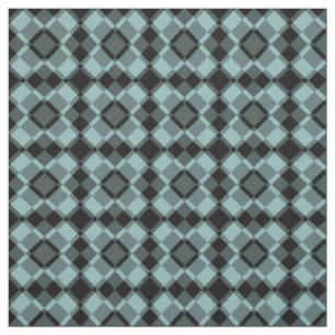 Blue Black Checker Argyle Pattern Fabric