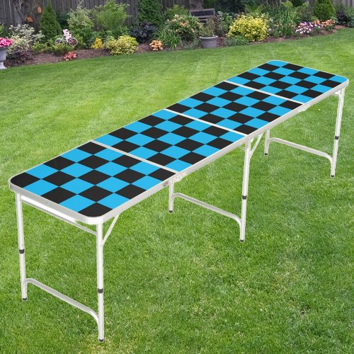 Blue  Black Checker Beer Pong Table