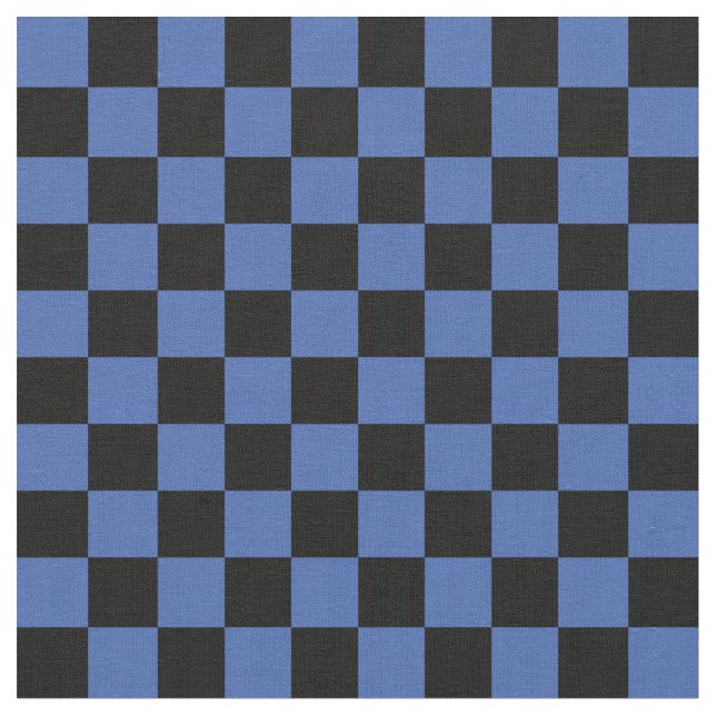 Blue & Black Checkerboard Fabric (Close Up)