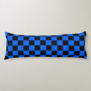 Blue Black Checkered Check Pattern Body Pillow