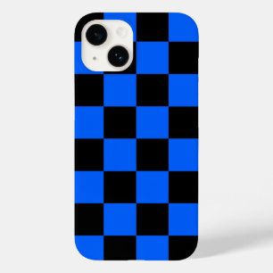 Blue Black Checkered Check Pattern Case-Mate iPhone 14 Case