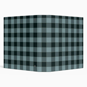 Blue Black Checkered Gingham Pattern 3 Ring Binder