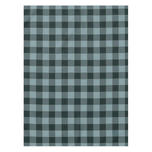 Blue Black Checkered Gingham Pattern Tablecloth