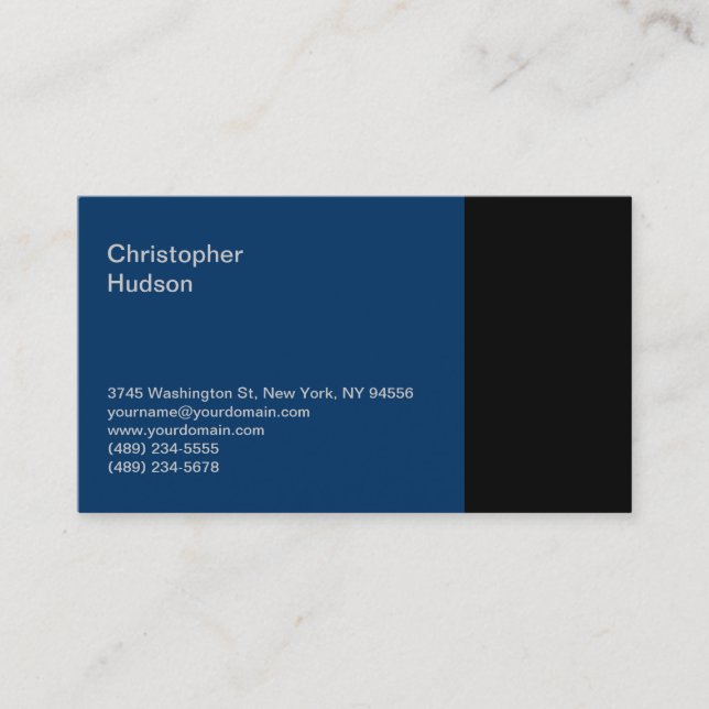 Blue Black Consultant Business Card (Front)