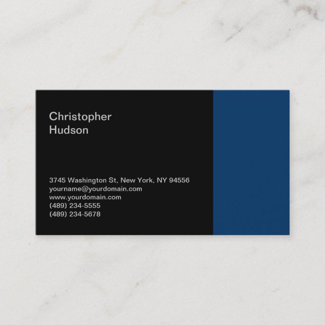 Blue Black Consultant Business Card (Front)