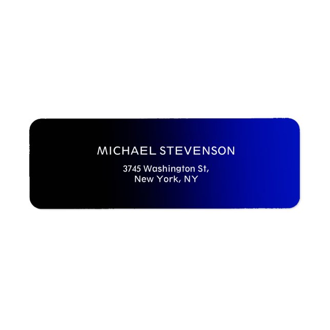 Blue Black Contemporary Unique Label (Front)