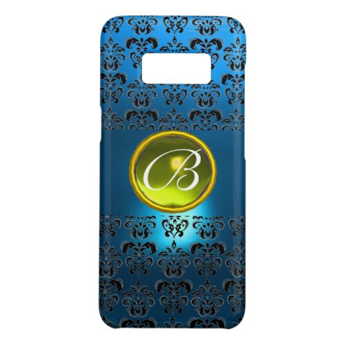 BLUE BLACK DAMASK YELLOW GEM MONOGRAM Case_Mate SAMSUNG GALAXY S8 CASE