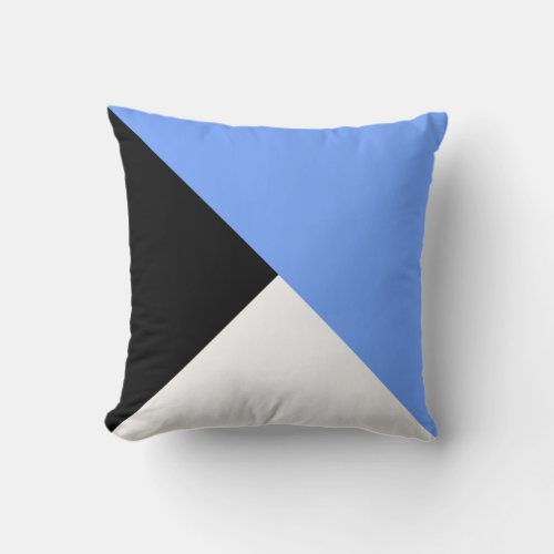 Blue Black Diagonal Color Block Decorator Pillow