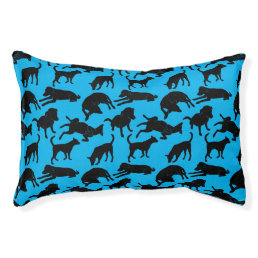 Blue black dog shape pattern pet bed