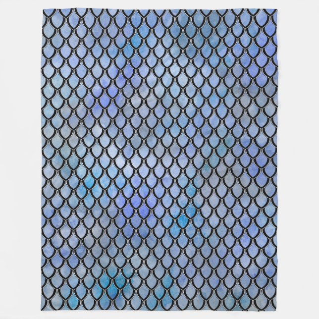 Blue Black Dragon Scale Blanket (Front)
