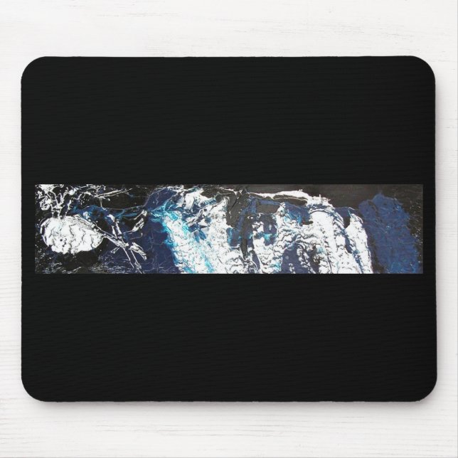 Blue Black Drip Mouse Pad (Front)