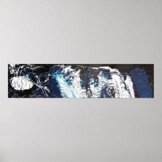 Blue Black Drip Poster