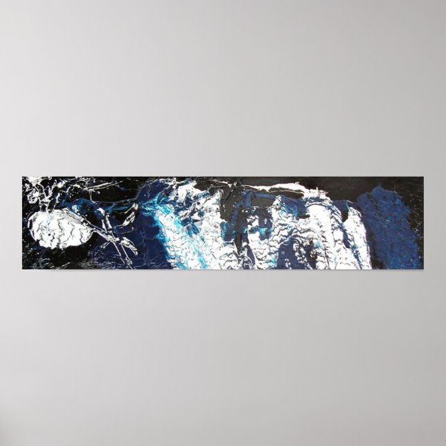 Blue Black Drip Poster (Front)