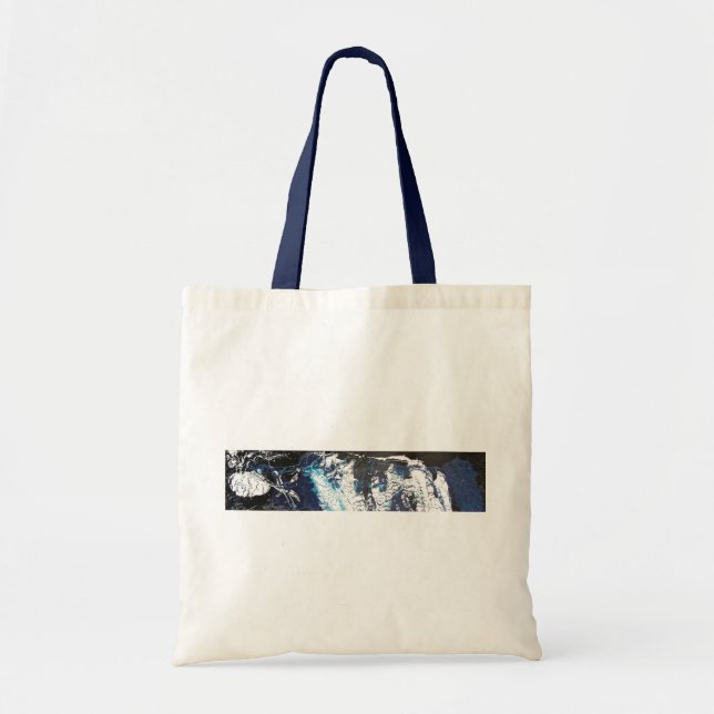 Blue Black Drip Tote Bag (Front)