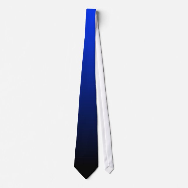 Blue black fading simple necktie (Front)