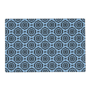 Blue Black Flower Seamless Pattern Placemat