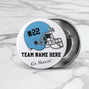 Blue Black Football Helmet•Custom Button