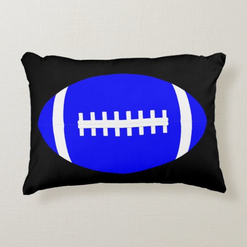 Blue  Black Football Player or Fan Throw Pillow