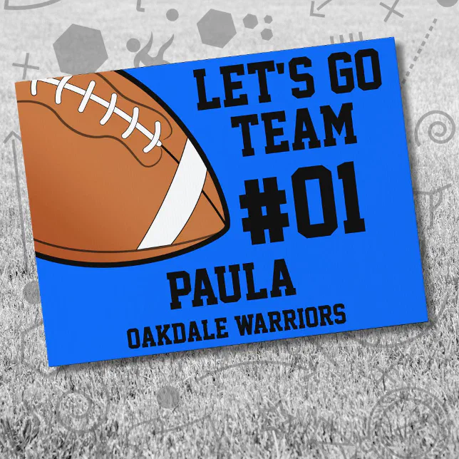 Team Kelsh Sign Blue Black Football Team Sign | Zazzle