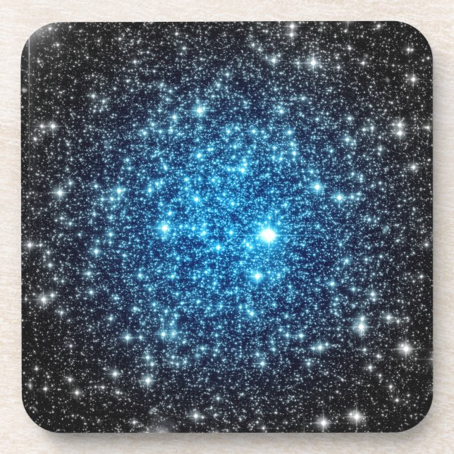 Blue & Black Galaxy Drink Coaster (Front)