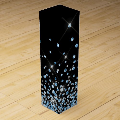 Blue black glitter glam glitter sparkles elegant  wine box