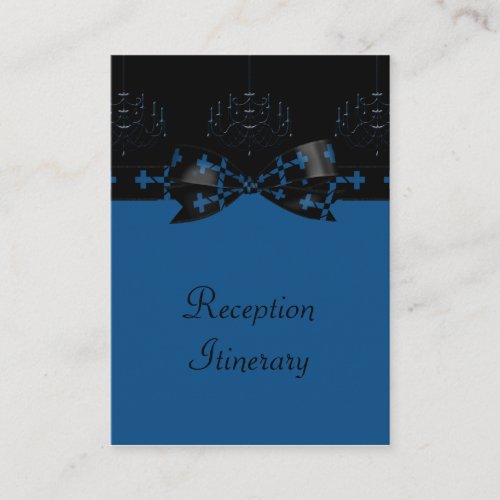 Blue  Black Gothic Chandelier  Cross Wedding Enclosure Card