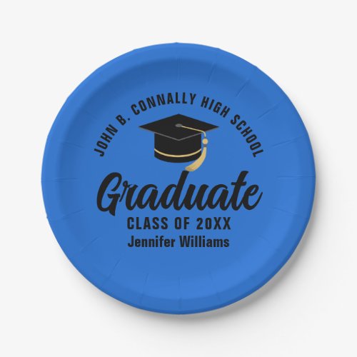 Blue Black Graduate Personalized Graduation Party