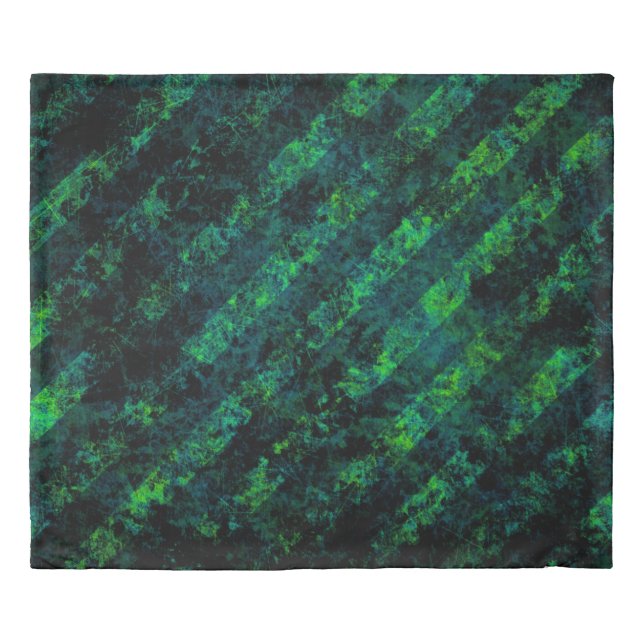 Blue black green striped background with blur, gra duvet cover (Front)