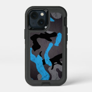 Blue Black Grey Camouflage Military War Army Print iPhone 13 Mini Case