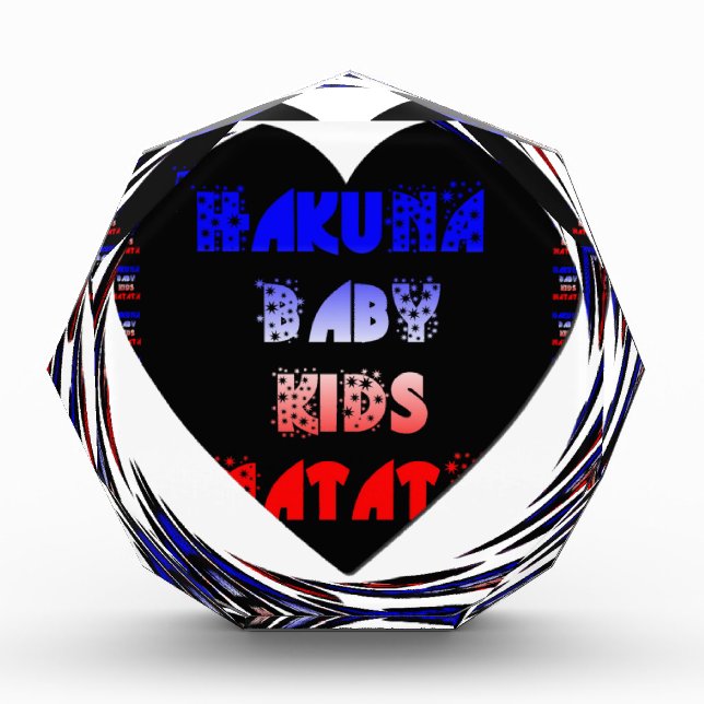 Blue Black Hakuna Matata Baby Kids Design.png Award (Front)