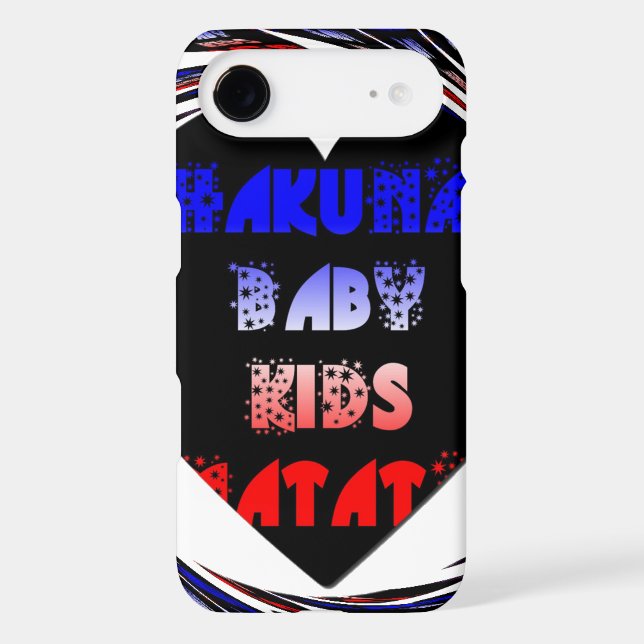 Blue Black Hakuna Matata Baby Kids Design.png Case-Mate iPhone Case (Back)
