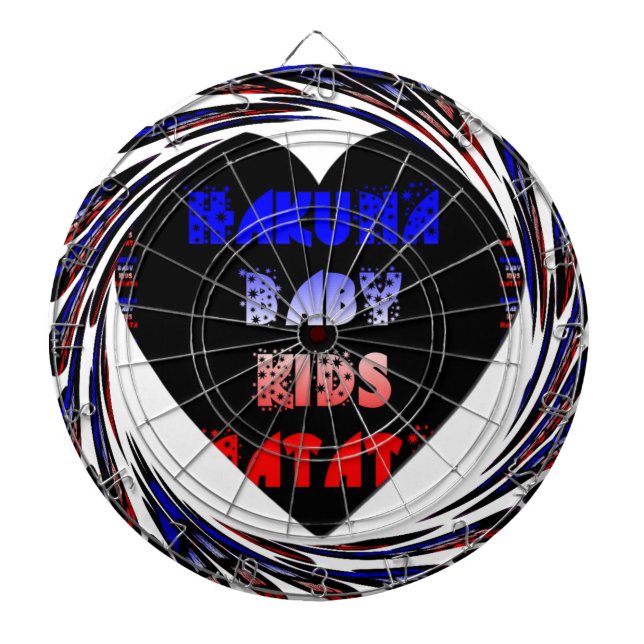 Blue Black Hakuna Matata Baby Kids Design.png Dart Board (Front)